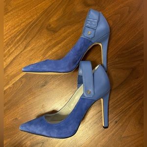 Women’s Calvin Klein Blue Suede Heels with Strap Size 7